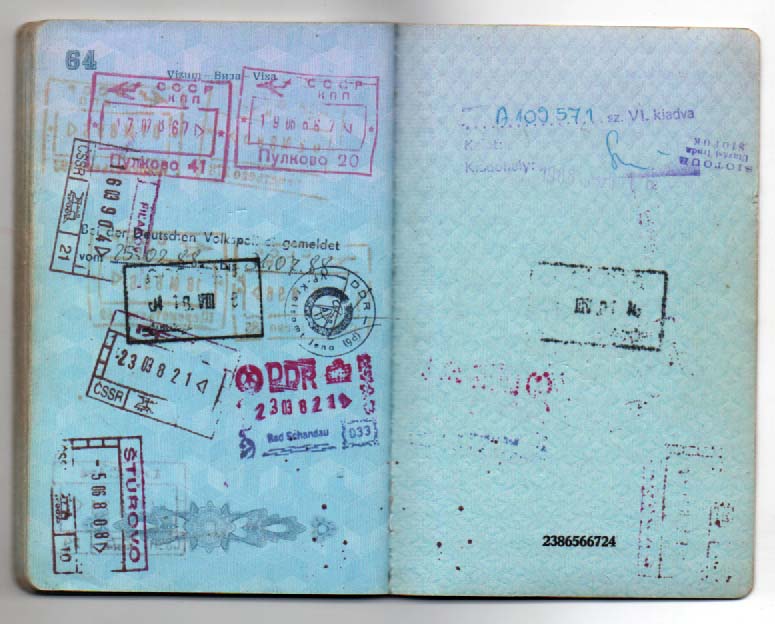 Régi pecsétek az útlevélben